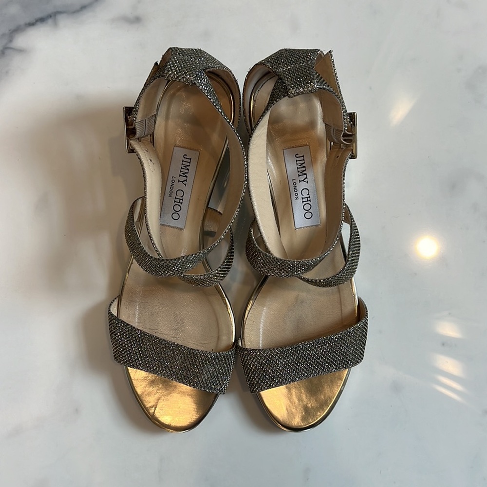 Gold Jimmy choo sandals